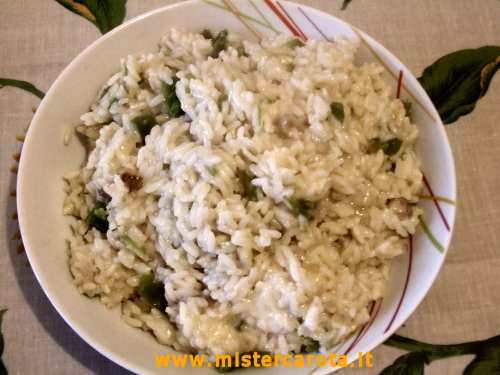 Risotto con castagne e asparagi