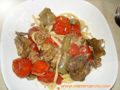 Linguine tonno e carciofi